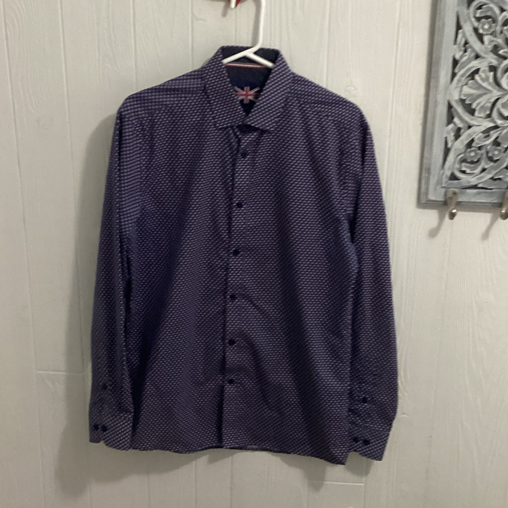 Stylish Blue Geometric Men's Shirt
